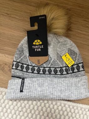 Turtle Fur NWT Turtle Fur Ellen Recycled Poly Blend Beanie with Pompom OS